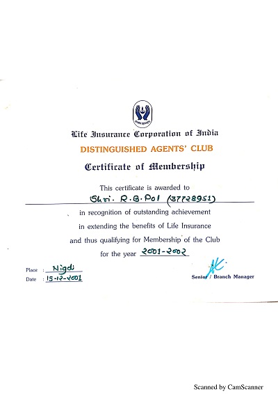 Certificate of Membership